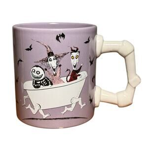 Disney Nightmare Before Christmas Mug Lock Shock Barrel Bone Handle 20oz